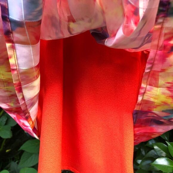 Sugar Lips Orange Geometric Print Fit &Flair Dress - Picture 10 of 12